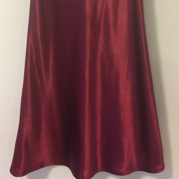 Satin Burgundy Dress - Picture 5 of 17